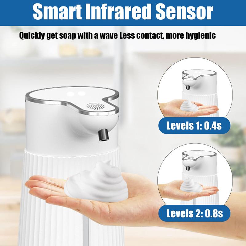 400ml Automatic Foam Soap Dispenser Touchless Smart Washing Hand Machine with USB Charging Infrared Sensor for Bathroom Kitchen