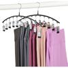 Legging Hangers for Closet Organizer, Hat Hangers for Closet 2 Pack with 10 Clips Holds 20 Leggings, Legging Hanger, Pants Storage Organizer Suitable