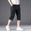 Summer Thin Denim Shorts Men's Cropped Pants Loose Straight Stretch Casual 7-point Pants