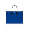Saint Laurent YSL Rive Gauche Logo Strapless Felt And Leather Tote Bag Unisex Tote Bag Blue Black 509415-FHVPE-4363