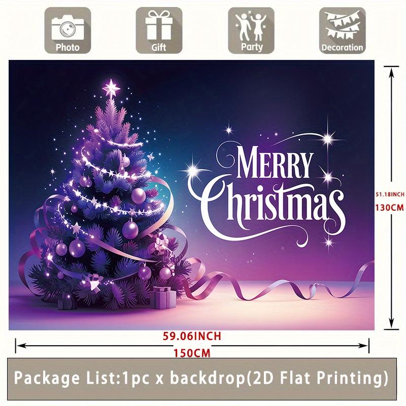Party Backdrop Christmas Pink Purple Merry Flat Snowflake Star Festive Holiday Photo Booth Background Party Decor