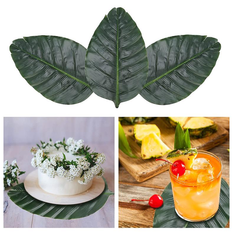 Decor de Masă Frunză de Bananier Artificial Tematică Plajă Hawaiiană Petrecere Safari în Junglă Ornament de Birou pentru Acasă Frunză de Bananier Simulație
