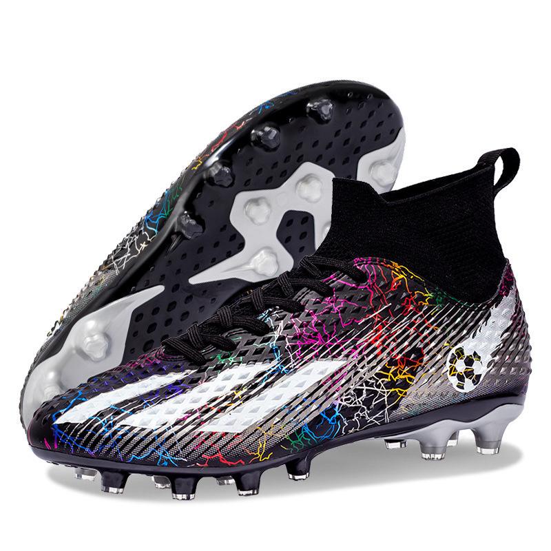 Amazon High-top Football Shoes for Boys and Girls TF Broken Nails AG Long Nails Adult Grass Training Shoes