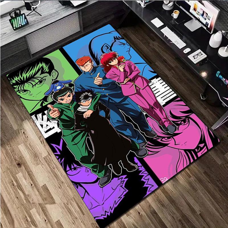 Yu Yu Hakusho Carpet Office Decorative Carpet For Living Room Bedroom Door Mat Floor Rug Computer Chair Area Rug