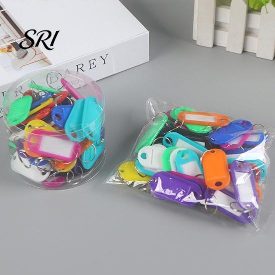 Property Management Key Tags 50Pcs Bright Colors Plastic Waterproof Writable Hotel Oil-resistant Organizer with Detachable Metal Rings Crack-resistant