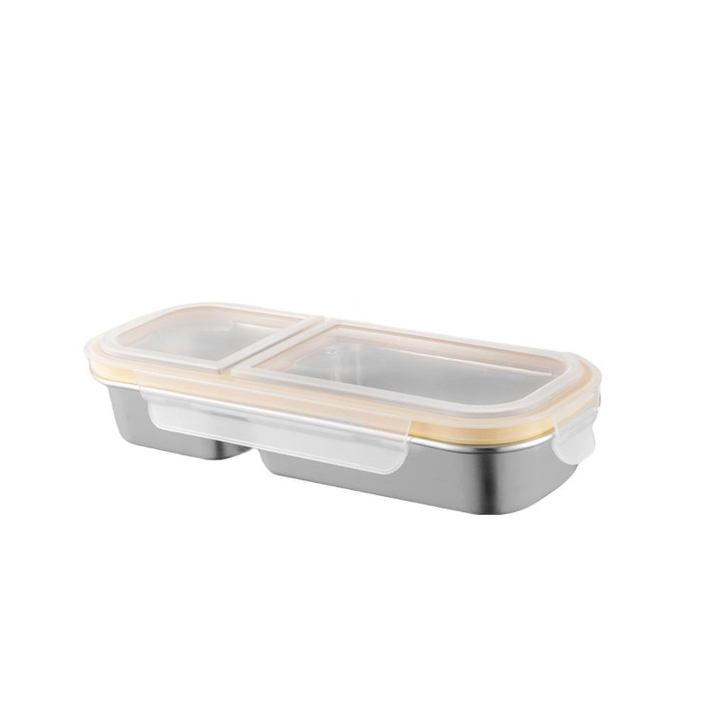 

2/3 Grids Camping Lunch Box Stainless Steel Snack Box Fresh-keeping Box Food Storage Box Picnic Silver 2 Grids