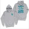 2025 Women's EU Size Ribbed Drop Shoulder Hoodie - Hawaiian Beach Print