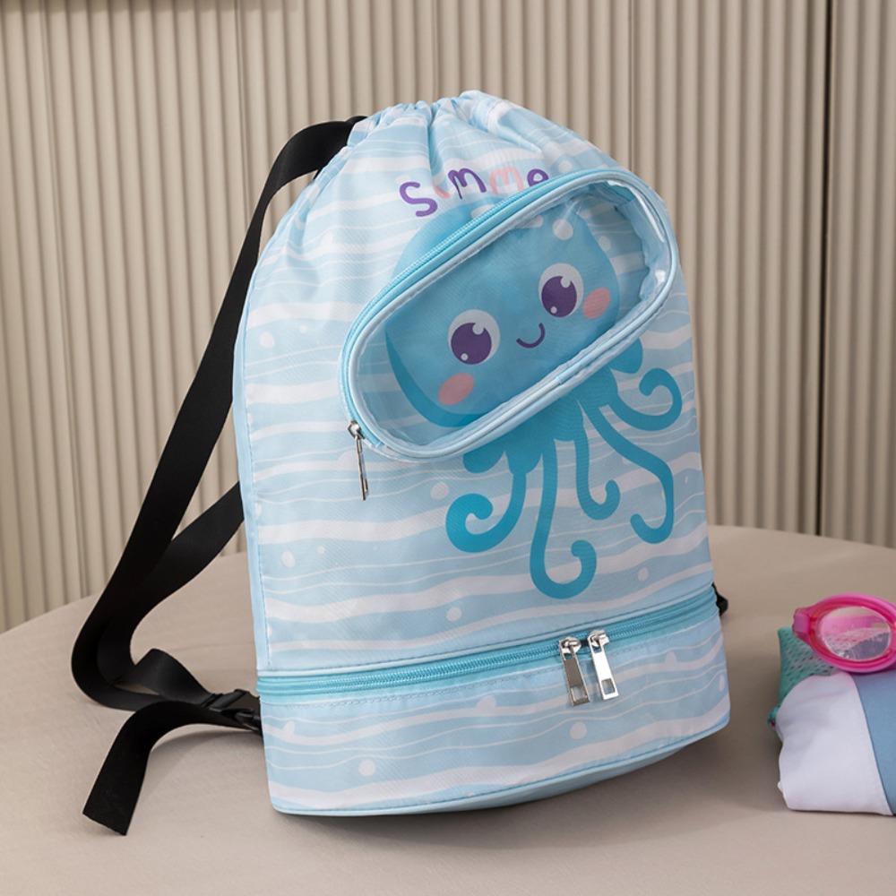 Large Capacity Cartoon Swim Bag Waterproof Wet and Dry Bag Cute Drawstring Storage Bag  Kids
