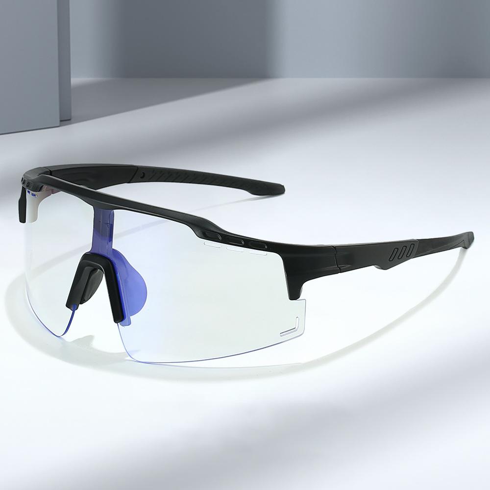 HD PC Blue Light Blocking Photochromic Sunglasses for Men Women Stylish Sports Riding Goggles UV Protection