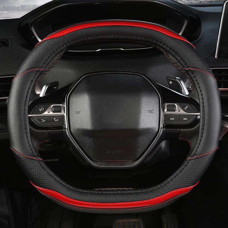 For Peugeot 3008 GT 208 GT Line 308 408 508 4008 5008 2017 2018 Leather Steering Wheel Cover Protector Trim
