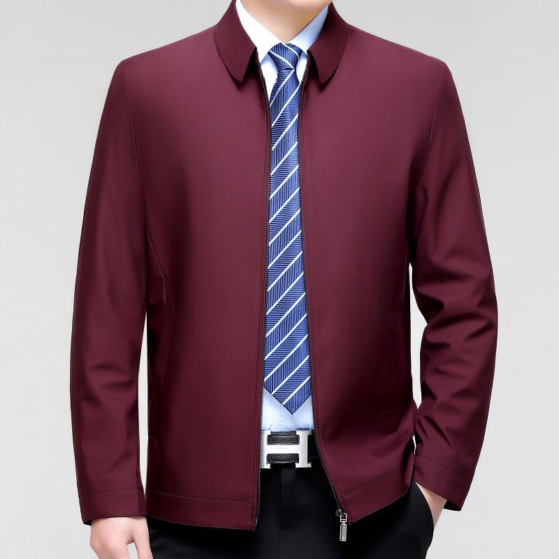 2024 Spring Business Casual Turn-Down Collar Jacket for Middle-Aged Men