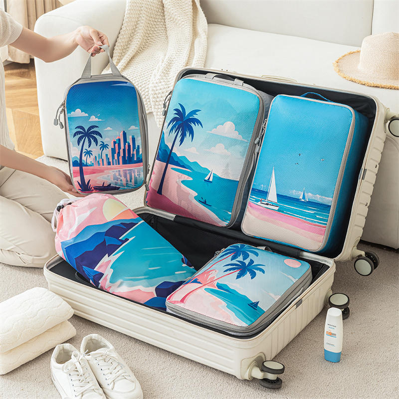 5Pcs/Set Travel Storage Bag Large Capacity Space Saving Suitcase Packing Bag Multifunctional Foldable Dustproof Clothes Underwear Storage Bag