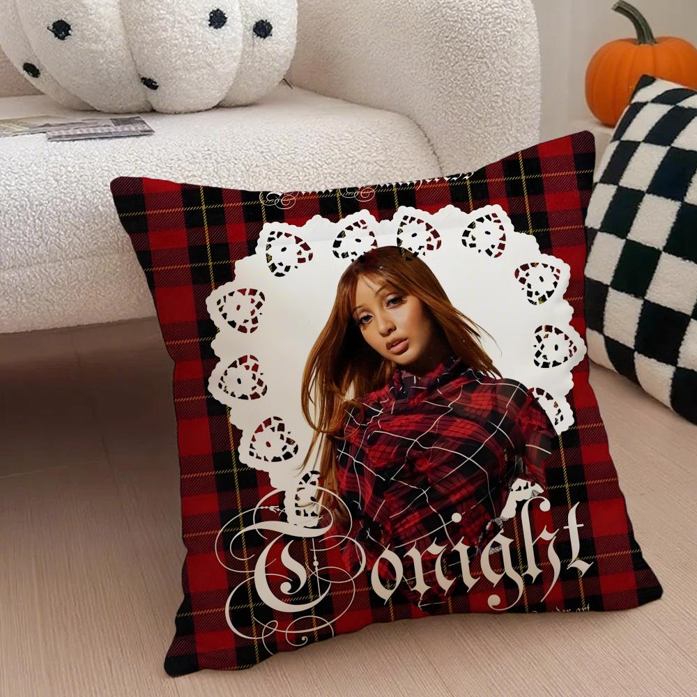 Singer PPink PPantheress Cushion Cover Throw Pillow Cover Hidden Button Durable Polyester Chair Cushion 30X30cm