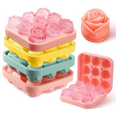 3D Rosen Eisformen 9 Löcher Eiswürfelform Form Blumenform Silikon Eisform Kugelbereiter Küchenbar Utensilien Werkzeug Zubehör