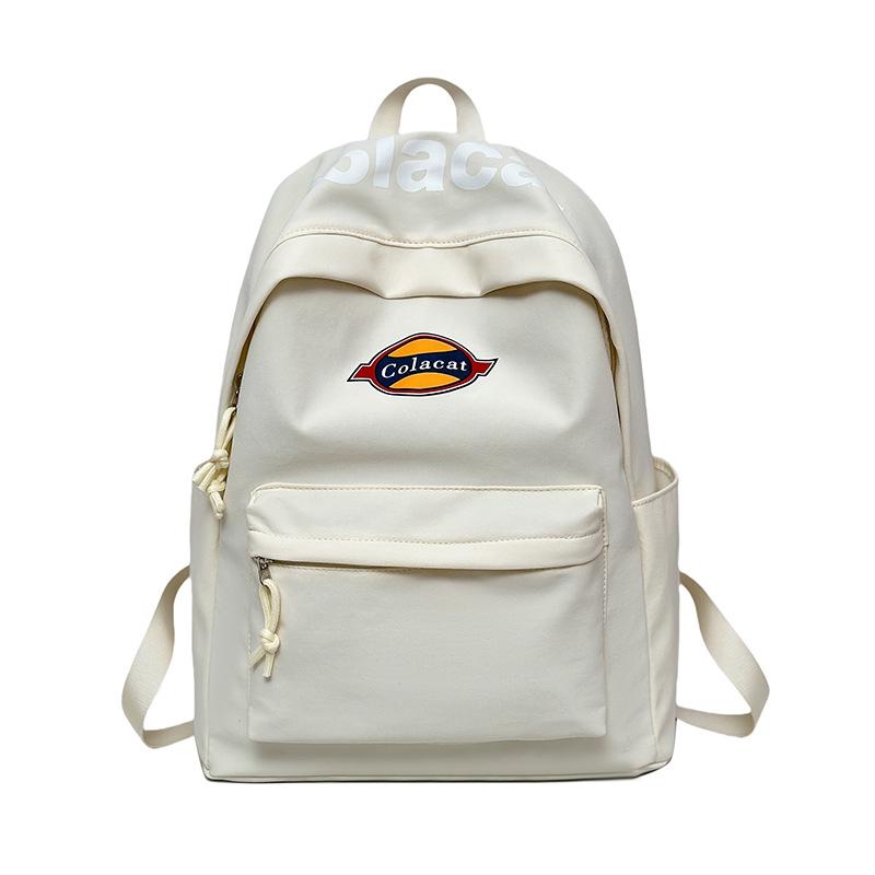 Solid color backpack student Korean version trendy backpack simple travel bag large capacity backpack 32*14*40