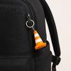 Traffic Cone Keyring Decor with Keychain White Orange 3D Printed Hanging Keychain Keyring Schoolbags Handbags Backpacks Charm Pendant