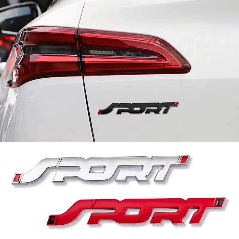 3D Metal Sport Logo Emblem Car Sticker Car Body Front Grill Badge Trunk Decal Accessories