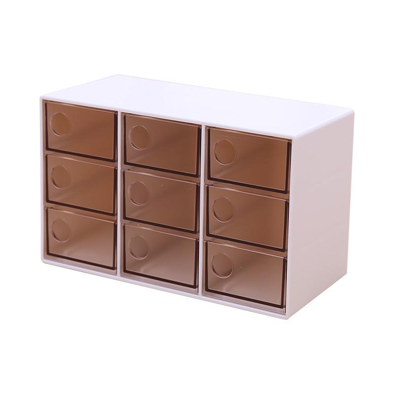 1 Pcs New Creative Plastic Transparent Jewelry Storage Box Nine Drawers Cosmetics Korean Fashion Dustproof Sorting Box