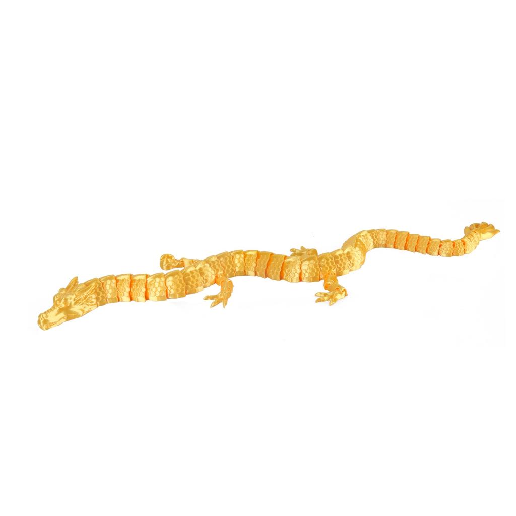 3D Printed Golden Silk Color Flexi Hinged Japanese Dragon Super Invinciblemysterious Creative TOY For CHILD
