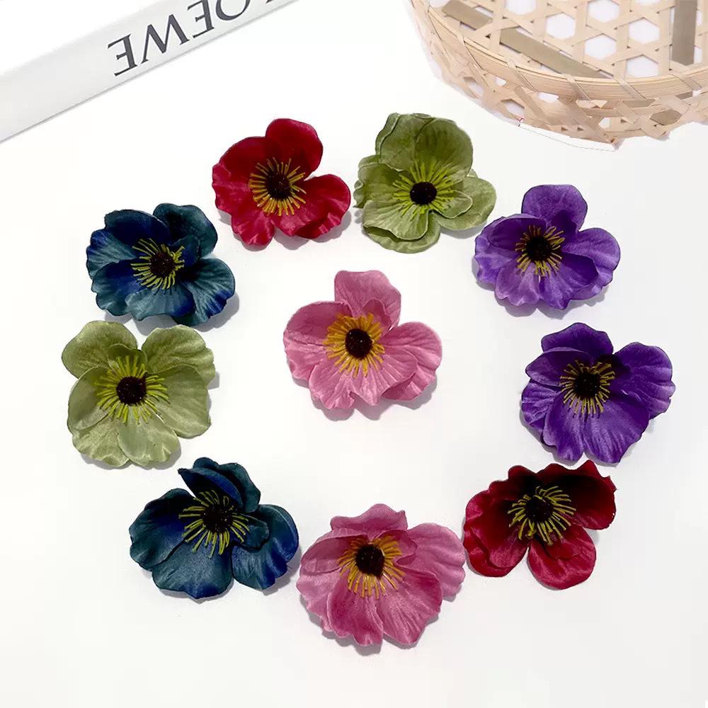 Poppy Flower Silk Hanfu Hair Clips – DIY Wedding Headwear Decoration