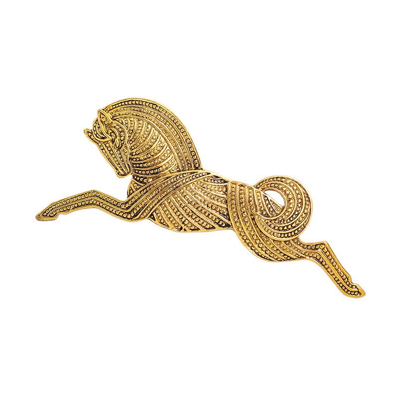 Exquisite Galloping Horse Zodiac Metal Brooch - Creative Animal Pin Accessory