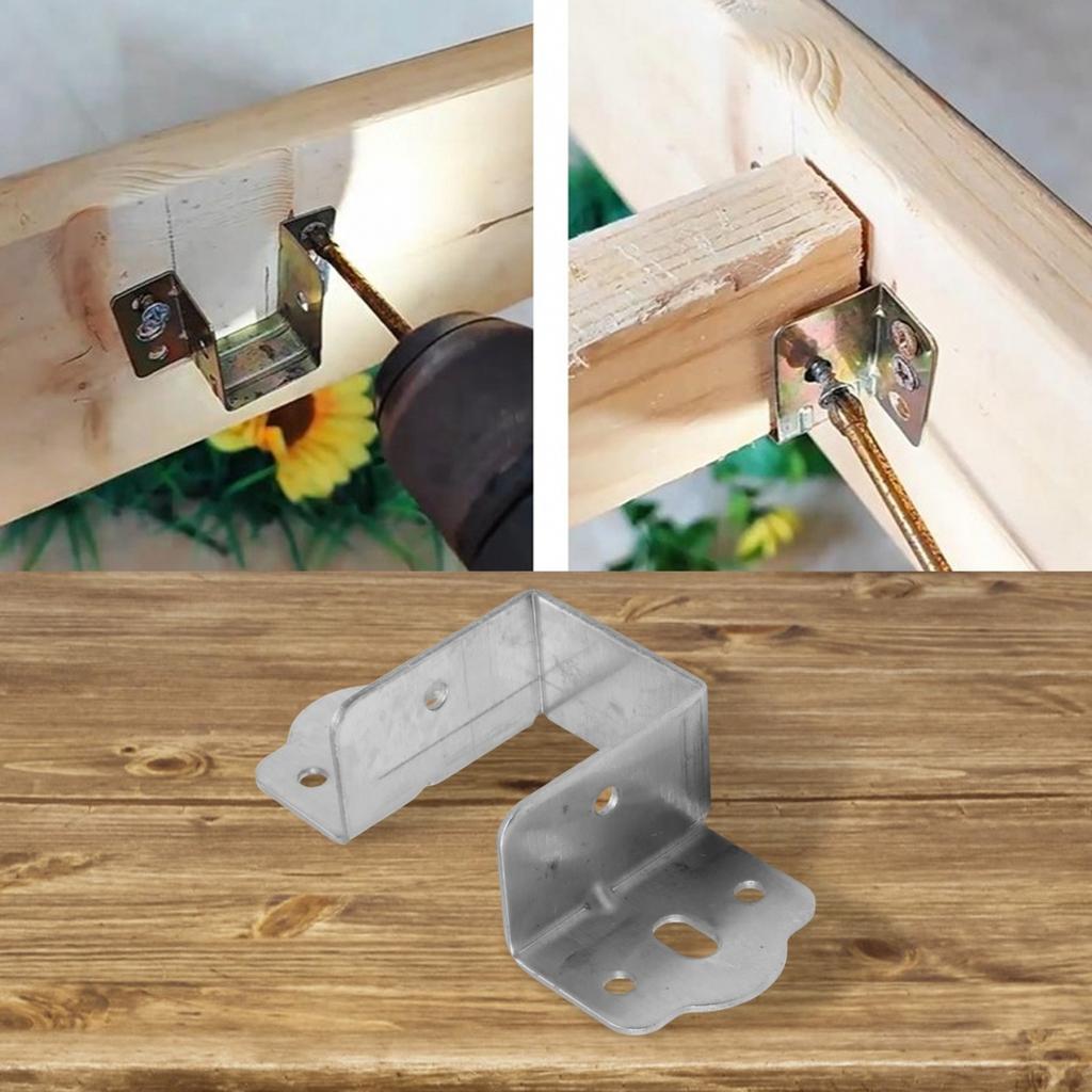 Bed Rail Brackets Heavy Duty Support Metal Hinges Galvanized Finish