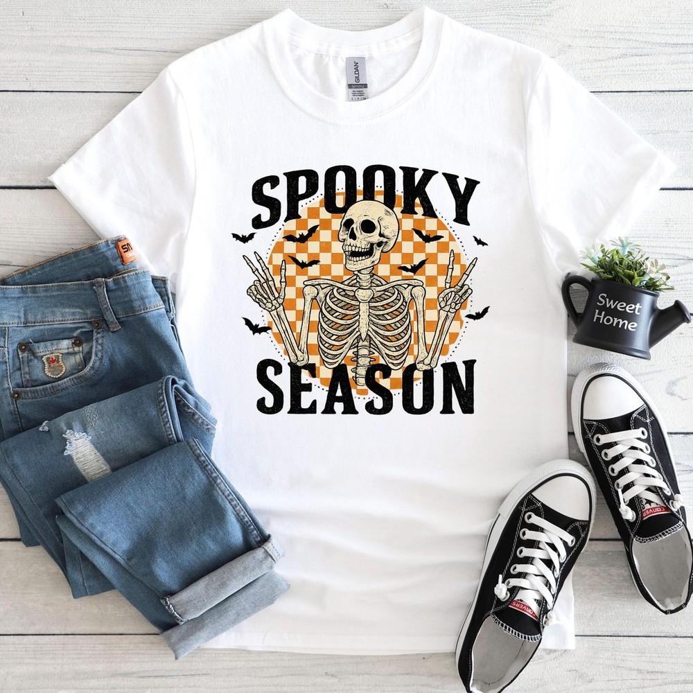 Spooky Season Shirt, Retro Skeleton Graphic Tee, Funny Halloween Shirt for Men#3 Unisex T-Shirt XXXXL