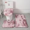 Tie-Dye Long-Pile Carpet Plush Toilet Three-Piece Set Non-Slip Foot Mat Bathroom Absorbent Floor Mat Set