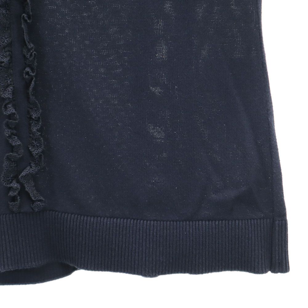 Rene Basic Made In Japan Short Sleeve Sweater 36 Navy Knit Women Used