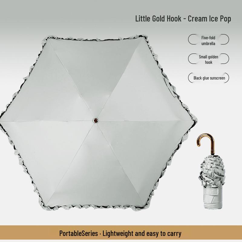 50% di Sconto Mini Ombrello Ultraleggero Parasole da Donna - Design Compatto, Portatile, Pieghevole a Capsula