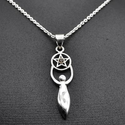 925 Silver Necklace, Goddess Jewelry, Smoky Quartz Stone Silver Charm Jewelry, Unique Jewelry, Gift For Her, Christmas Gift, Silver Chain