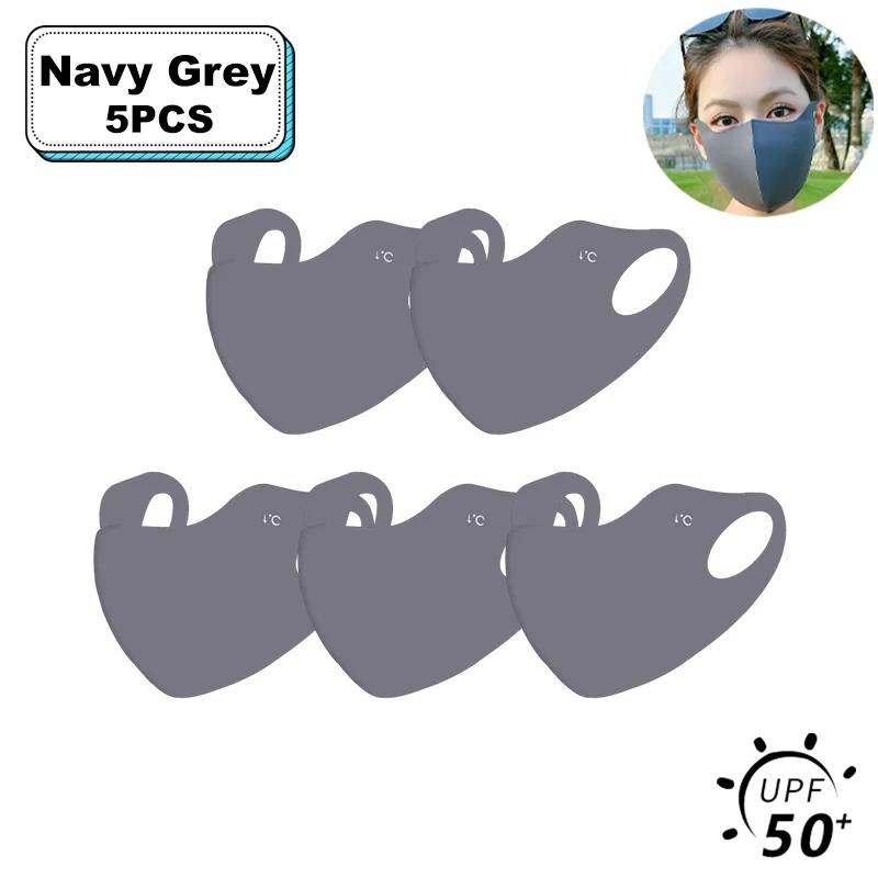 1-20 Pcs Summer UV Protection Mask 3D Ice Silk Breathable Traceless  Sunscreen Riding Mask Fashionable Hyaluronic Acid