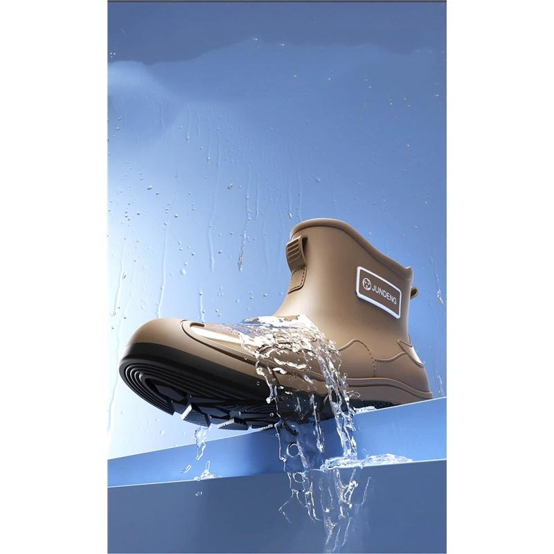 Couple Outdoor Fashionable Waterproof And Anti Slip Short Tube Rain Shoes