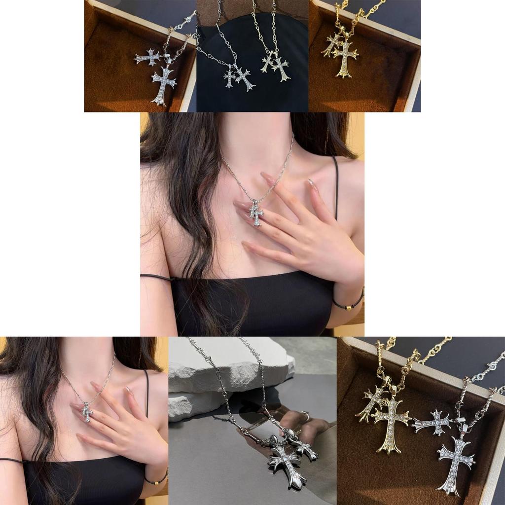 Elegant Long Cross Necklace For Women Made Of High Quality Alloy With Fashionable Designs For Summer 2024