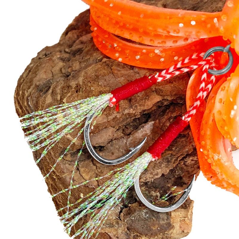 Blæksprutte Fiskesluk 19G Dobbeltkrog Kunstig Silikone Bløde Agn Treble Jig Synkende Blæksprutte Swimbaits Til Aborre Ørred Shad