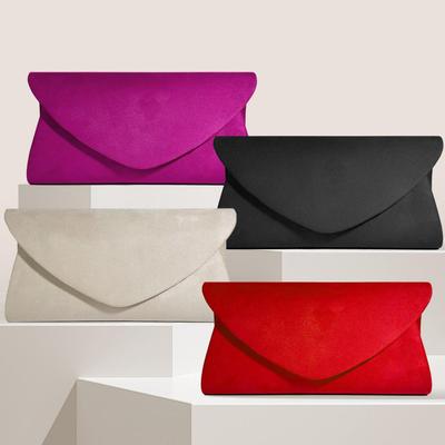 Bolso de noche sencillo de franela con forma de corazón, estilo europeo y americano, para damas.