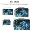 Anime Swordsman Area Rug, Blue Water Wave Theme  Floor Mat, Decorative Carpet for Gaming Room Bedroom, Washable Home Decor Gift