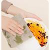 8PCS Thickened Coral Fleece Kitchen Towels Soft Lint Free Hanging Hand Towel Green Floral Pattern Super Absorbent Dish Cloths