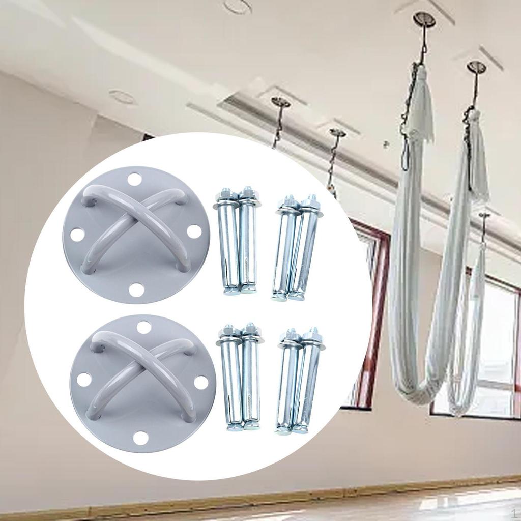 Ceiling Anchor x Mount 12x6cm Accessories with M10 Screws Metal for Body Weight Strength Training