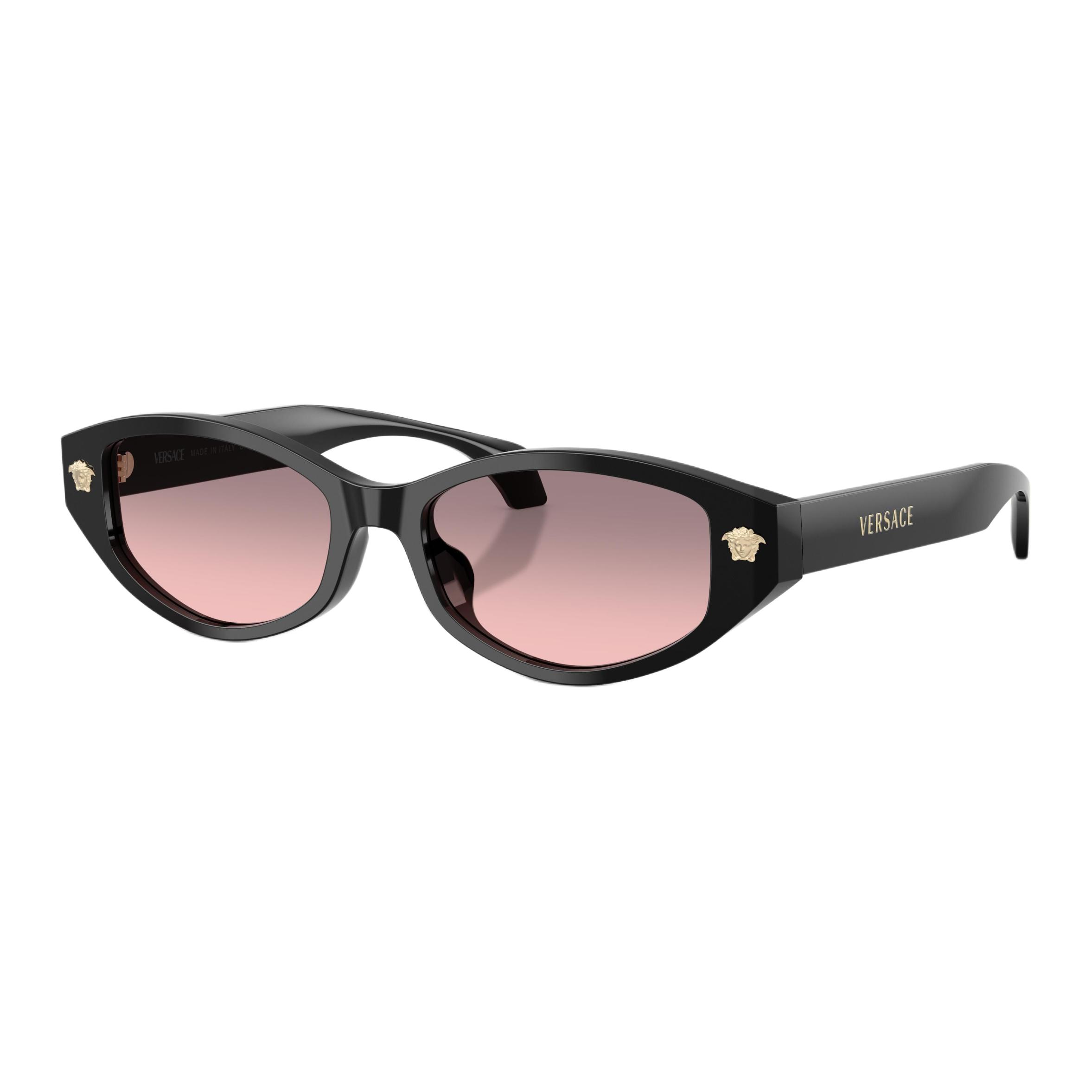 Versace Mirror Leg Letter Logo Frame With Metal Irregular Shape Sunglasses Unisex sunglasses Black 0VE4512D-GB1/5M 54,Black