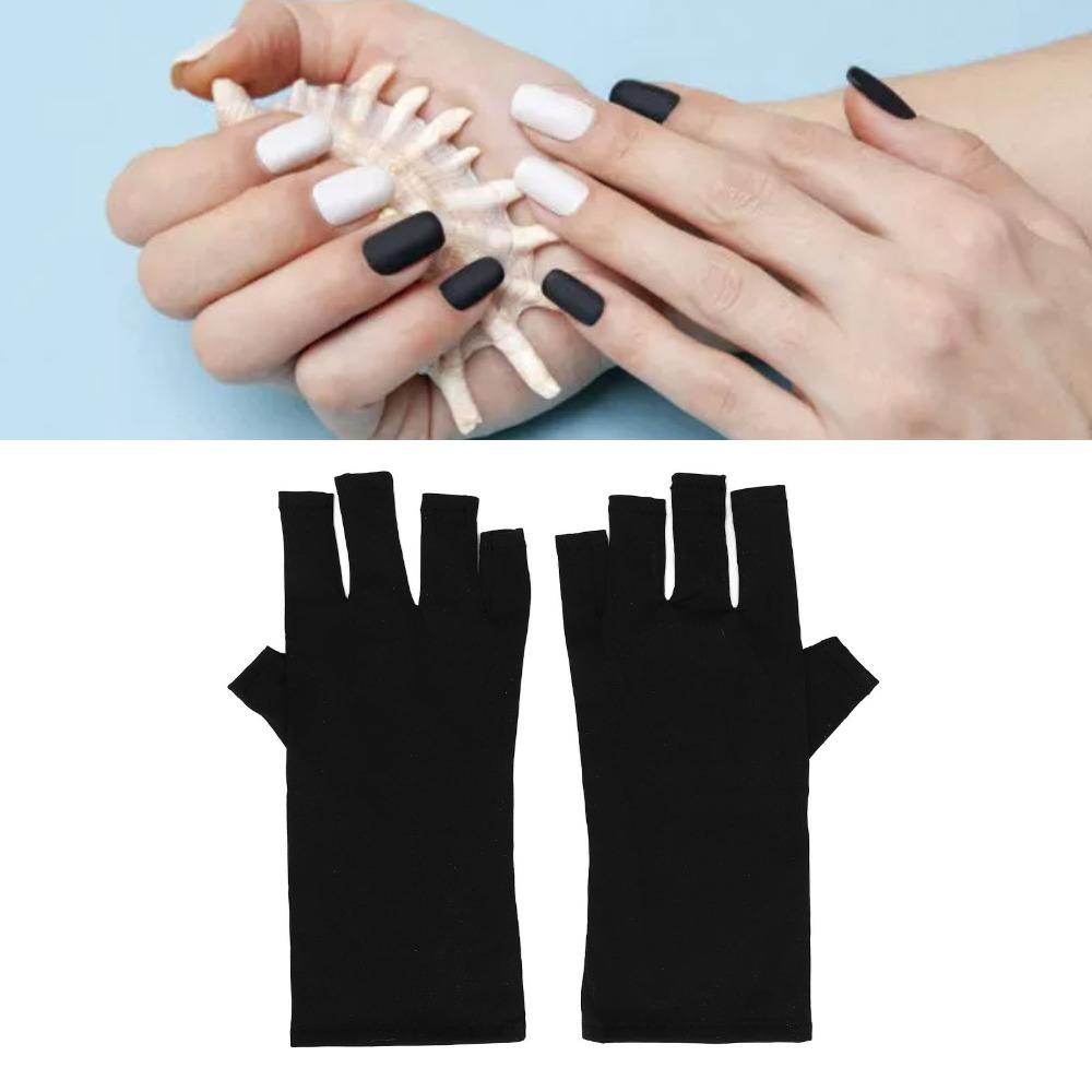2pair Excellent Elasticity Nail Lamp UV Blocking Gloves  Professional Nail Salon Daily Use
