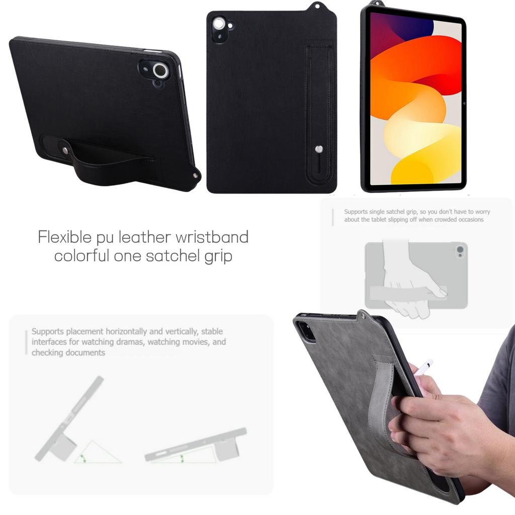 Housse en Cuir PU à Rabat pour Xiaomi Redmi K Pad 8.8 Pouces 2025 Étui de Tablette Coque Arrière en TPU Souple Bracelet Support Étuis Plats Anti-chute