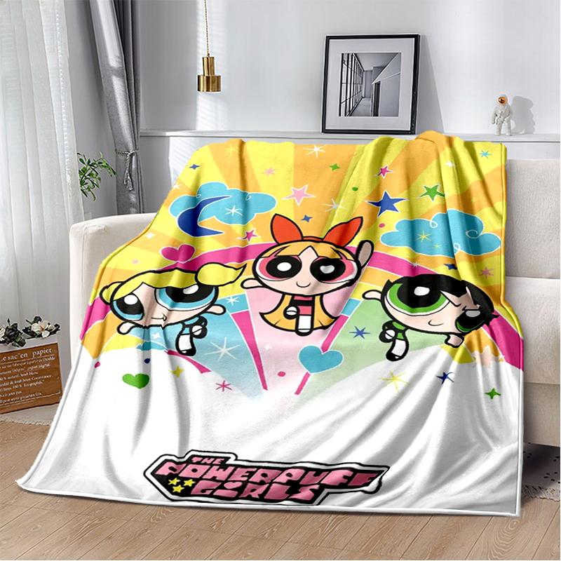 29 Style New Kawaii P-Powerpuff Girl Cartoon Blanket,Soft Throw Blanket for Home Bedroom Bed Sofa Travel Picnic Cover Kid Gift