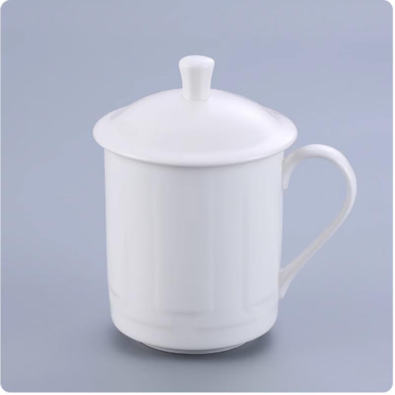 Tian Ya Jing Ceramic Tea and Water Cups with Lid (500ML, 5-Pack)