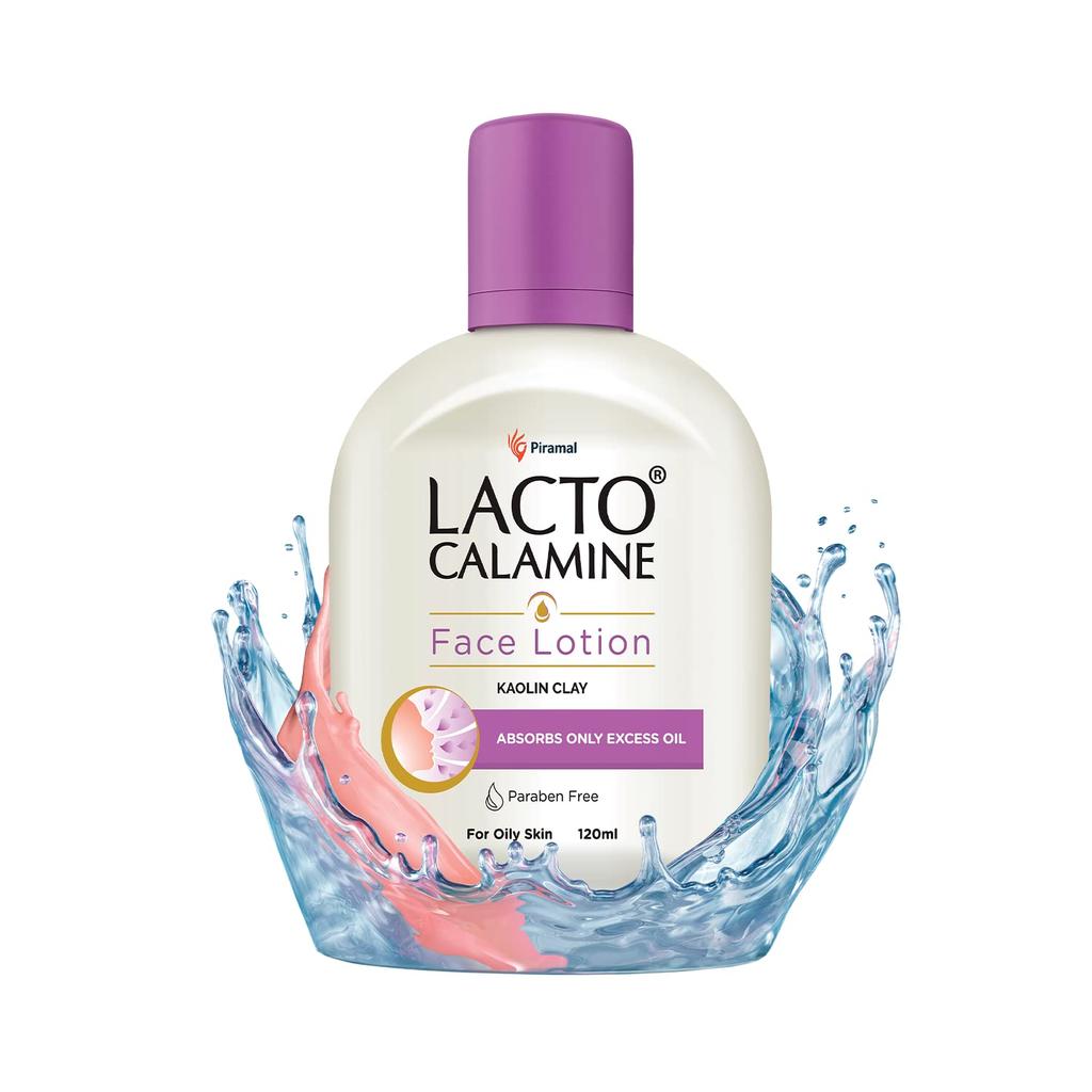 Lozione Viso Lacto Calamine per Equilibrio Sebo - Pelle Grassa - 120 ml e Detergente Viso Lacto Calamine al Carbone Attivo con Estratto di Aloe Vera e Tea Tree per