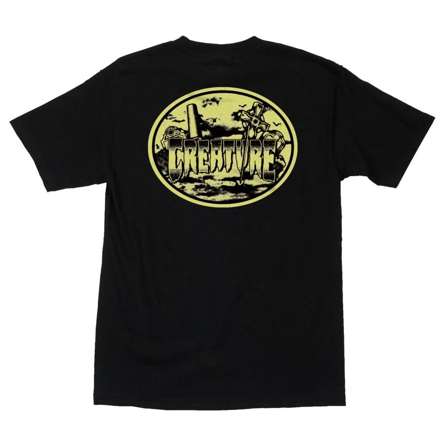 Creature HEADSTONE Skateboard T Shirt BLACK L