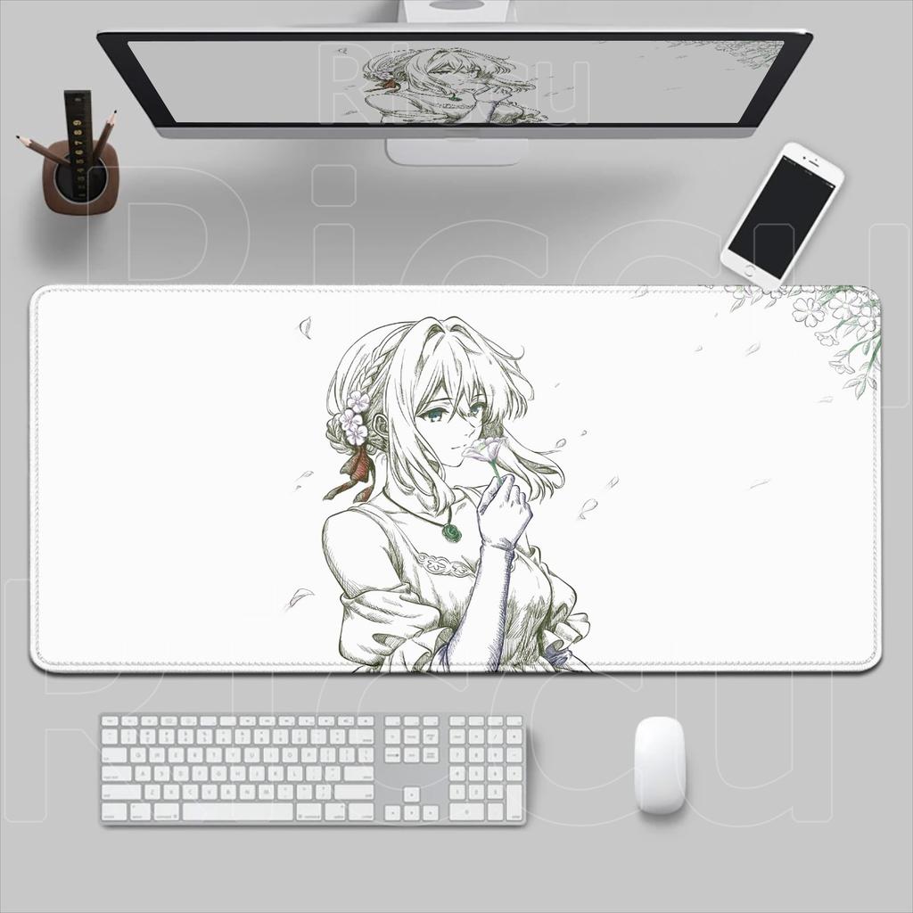 HD Printing Pretty Thread Draft Girl Laptop Mousepad PC Gaming Mouse Pad Computer Mouse Mat Non-slip Carpet Keyboard Mat Deskmat