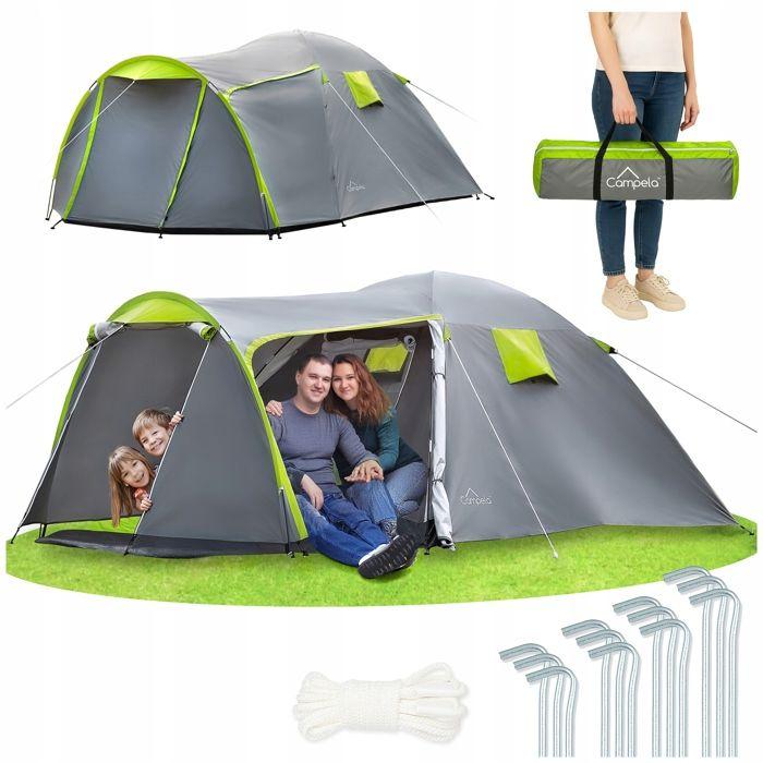 Tente Igloo Familiale 4 Personnes Imperméable 3000 Mm Tropical 4 Campela (CA0013GRN)