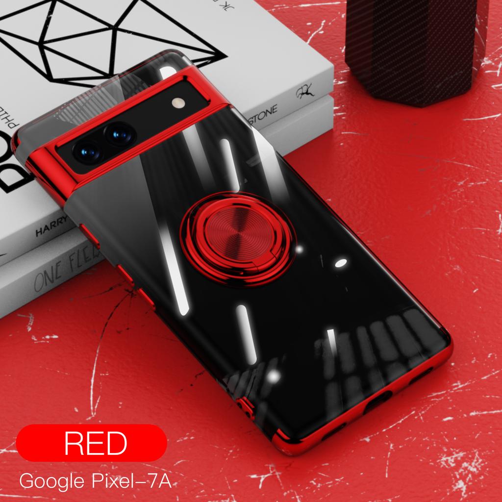 Electroplate Silicone Case Ring Stand For Google Pixel 7A 6A Magnet Car Holder Shell TPU Protection For Google Pixel7A Pixel 7