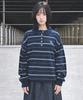 Damiswi Gothic D Logo Stripe Collared Knit_Navy